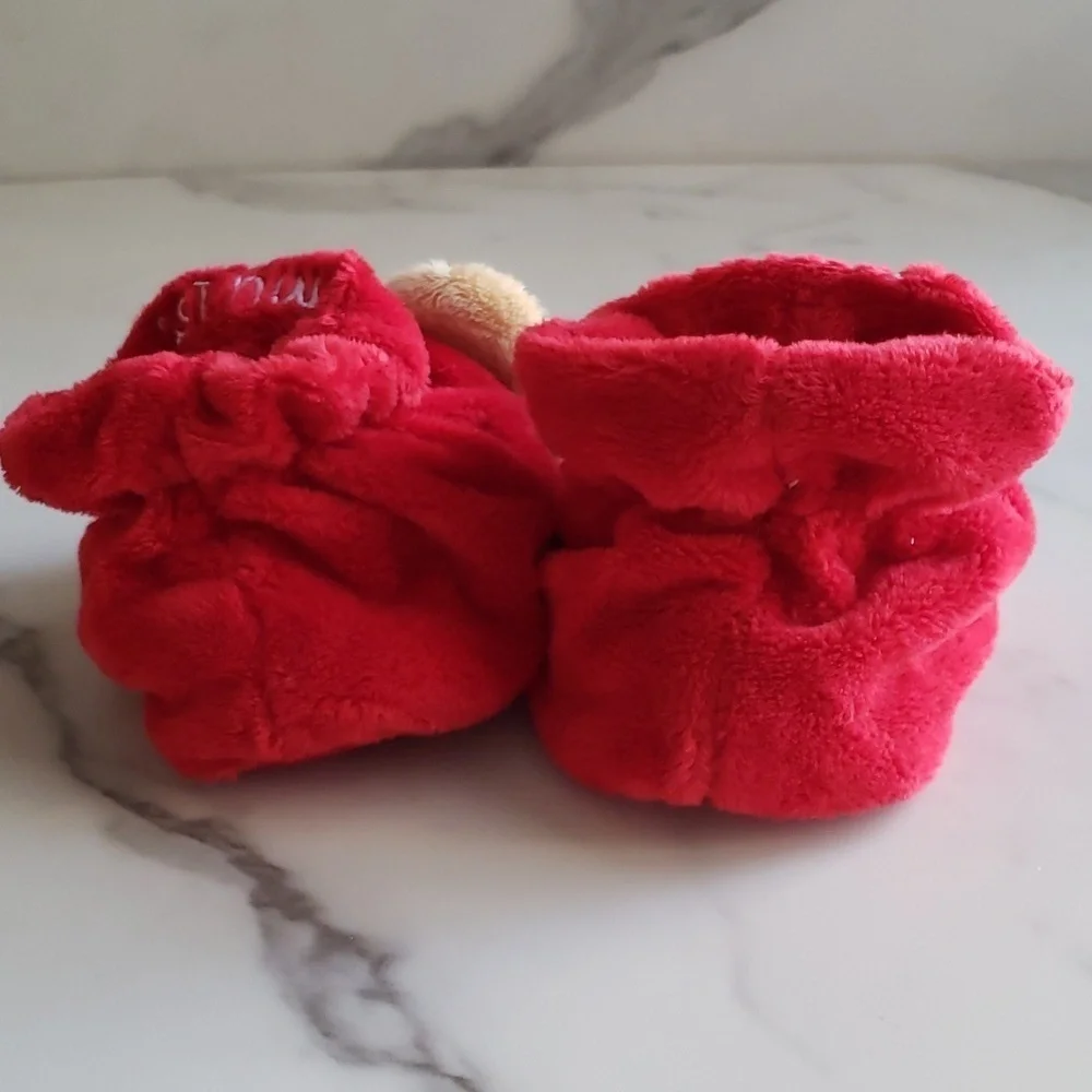 Make the Season Bright My First Christmas Booties w Striped Hat Bear 0-6 MOS